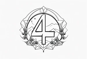 number 4 tattoo idea