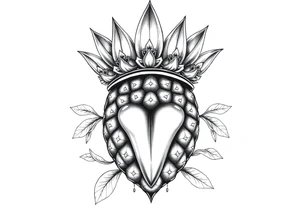 Majestic crown pineapple ,vagina and anus tattoo idea
