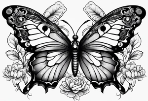 Butterflies, owl, firefly, dragonflies tattoo idea