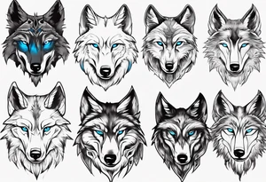 wolf with blue eyes tattoo idea