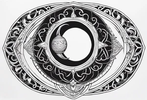 sternum tattoo for a woman
Mesoamerican themes like the sun and moon 
Ouroboros snake wrapped around an Orphic egg inside of a mirror tattoo idea