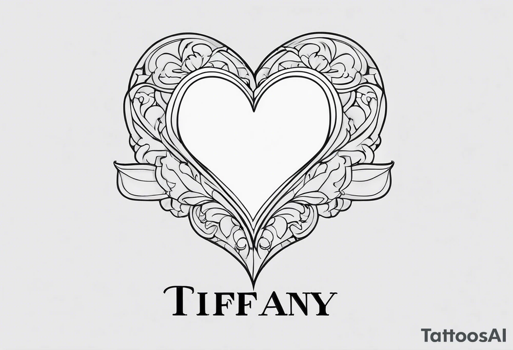 TIFFANY name, love heart on end tattoo idea