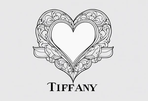 TIFFANY name, love heart on end tattoo idea