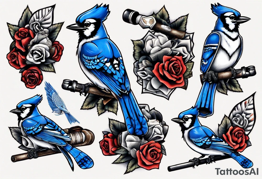 boxing bluejay tattoo idea