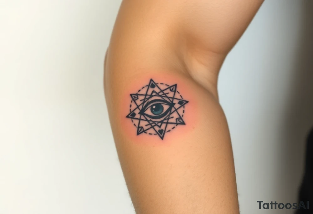 sacred geometry with eye in the middle tattoo idea