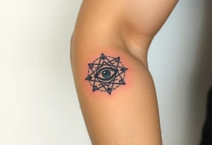 sacred geometry with eye in the middle tattoo idea