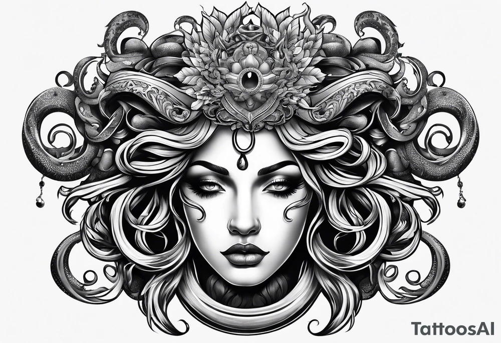 Gruselige und Düstere Medusa tattoo idea