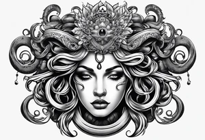 Gruselige und Düstere Medusa tattoo idea