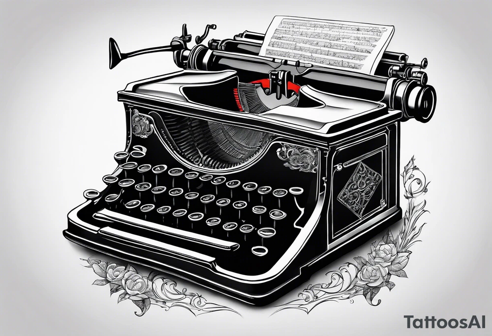 magic typewriter tattoo idea