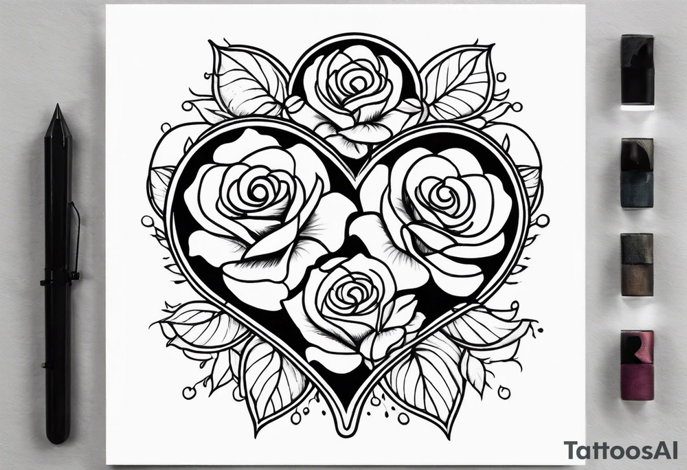 Schwarzes Herz, Stacheldraht, Leuchtturm zwei Rosen mum and dad tattoo idea