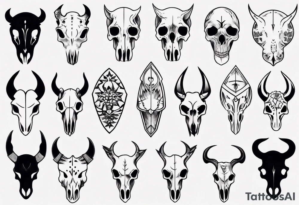 animal skull tattoo idea