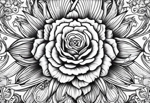 sword
sword true flower 
fine line
gentle
thin lines
l
floral design tattoo idea