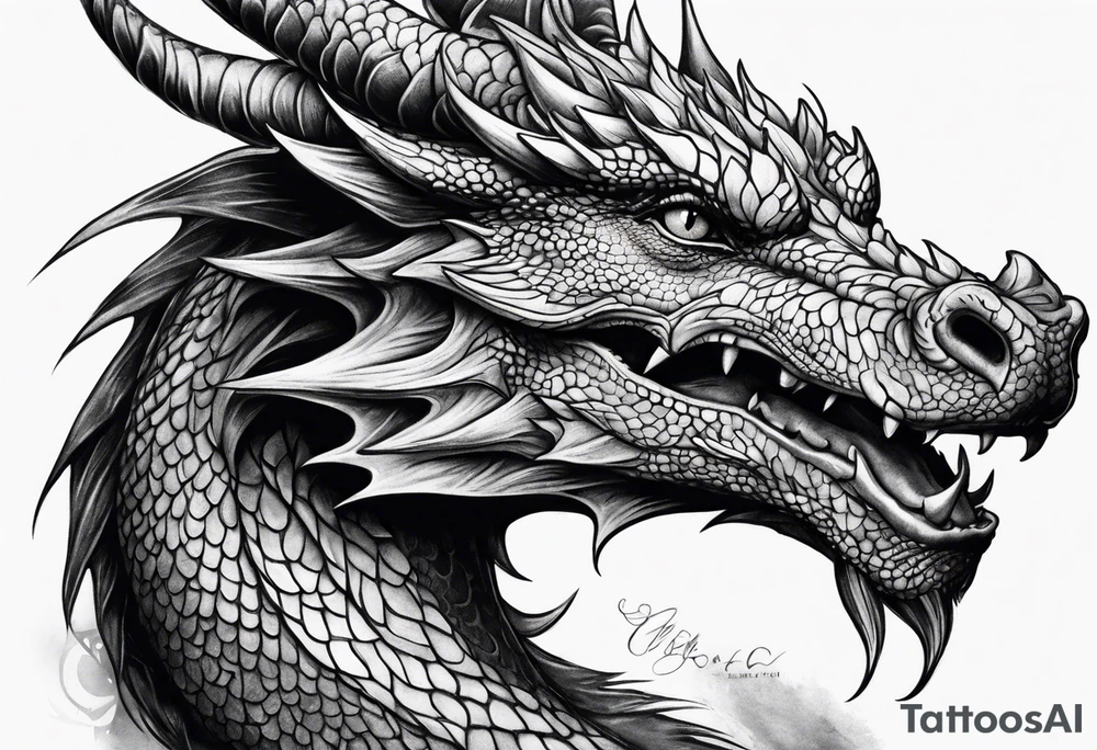 Dragon portrait tattoo idea