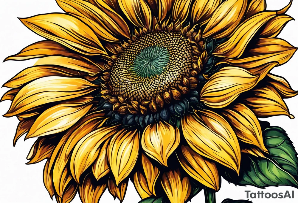 Sunflower for a male tattoo idea
