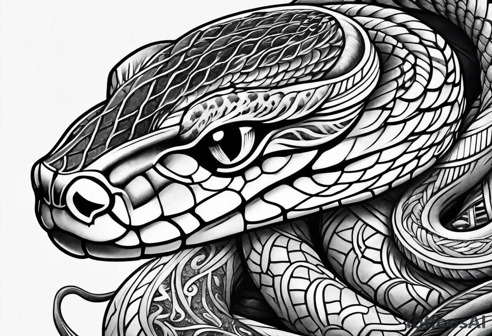 Snake on the ground tattoo idea