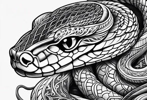 Snake on the ground tattoo idea