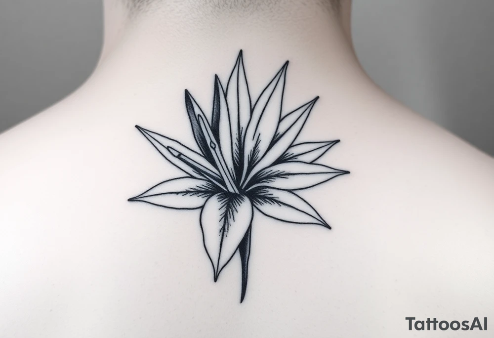 Bird of paradise flower tattoo idea