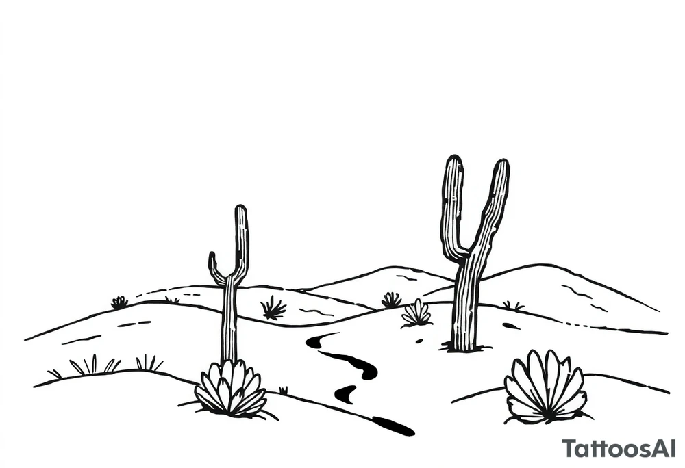 Desert landscape tattoo idea