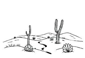 Desert landscape tattoo idea