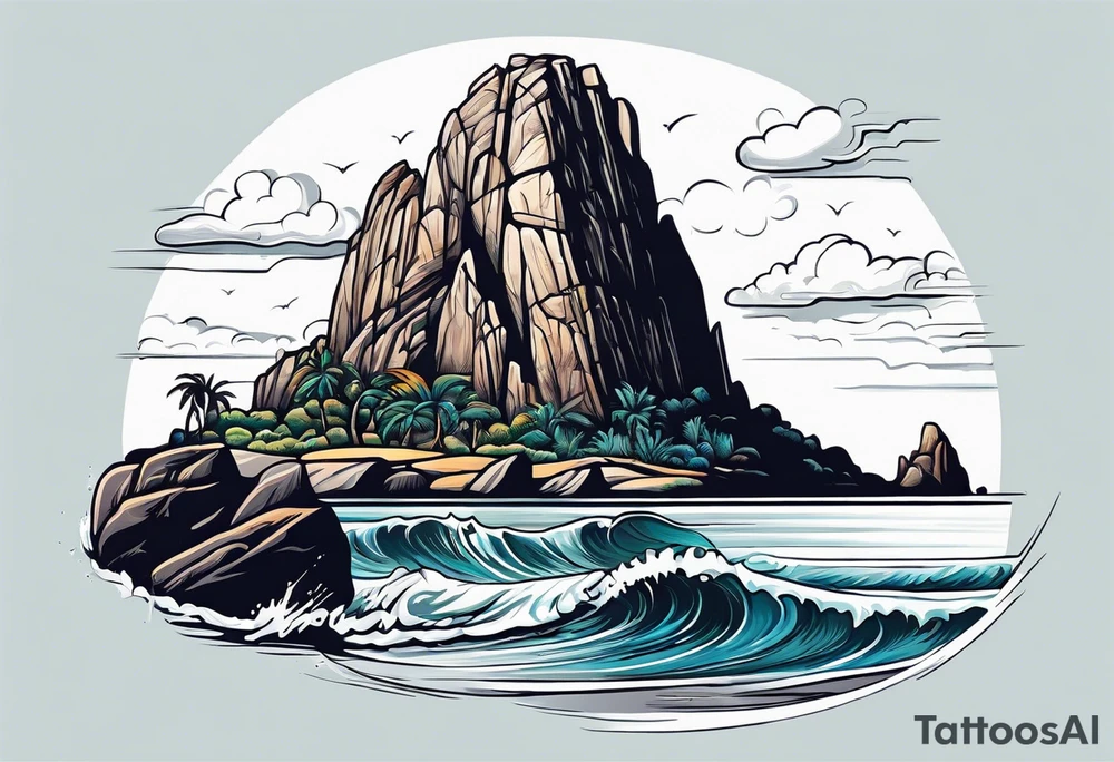 Cabo beach that shows the famous rock formation tattoo idea