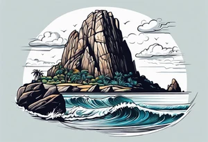 Cabo beach that shows the famous rock formation tattoo idea