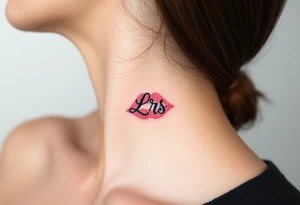Small Kiss mark with the initials lrs tattoo idea