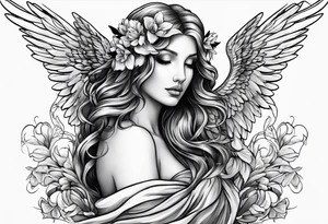 Angel with hummingbird tattoo idea