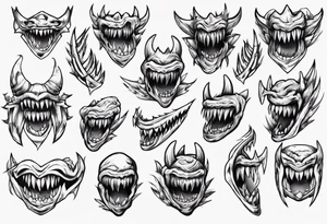 monster teeth tattoo idea