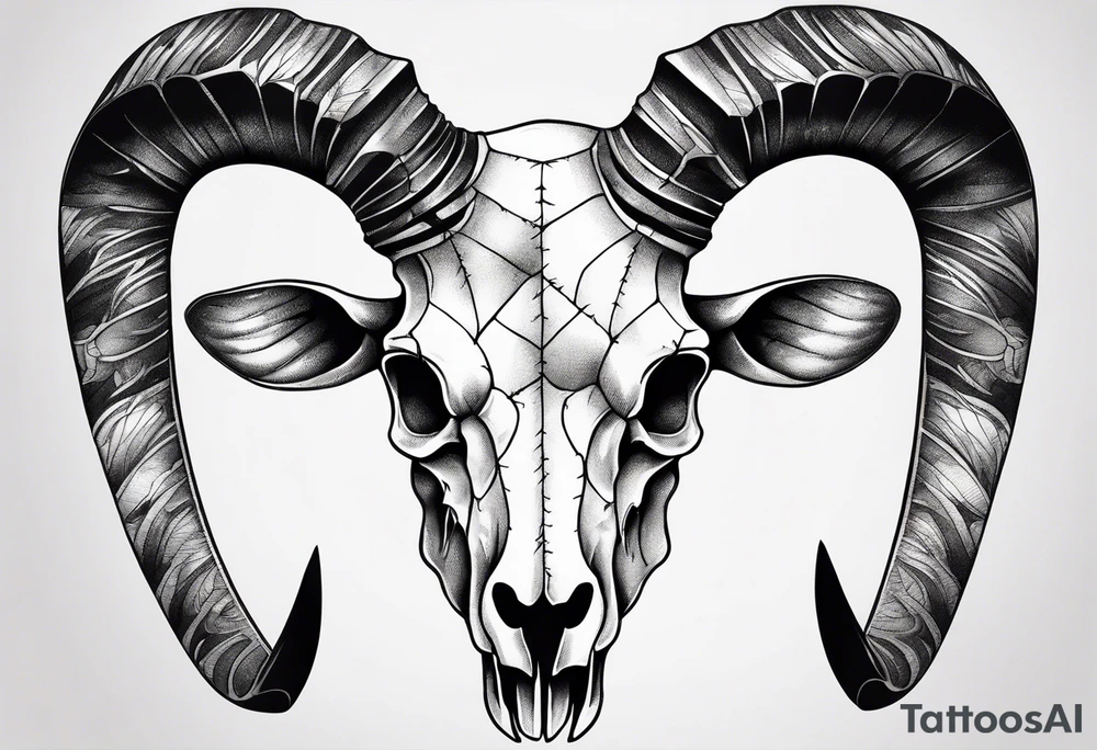 Big deer skull with lots of points tattoo idea
