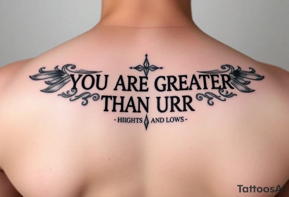 YOU ARE GREATER THAN URR HIGHS AND LOWS tattoo idea