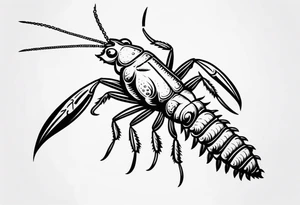 Crawfish with a pistol in each claw tattoo idea