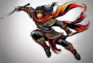 leaping warrior tattoo idea