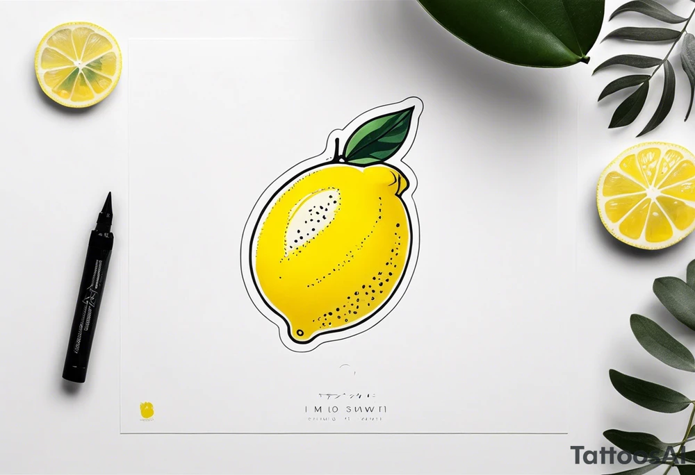 a combination between a lemon and a cat paw tattoo idea