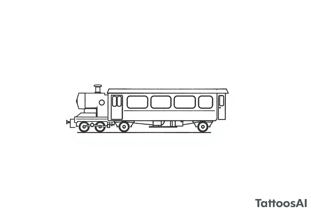 A train with carriages in the shape of a heart tattoo idea