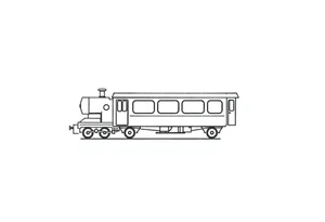 A train with carriages in the shape of a heart tattoo idea