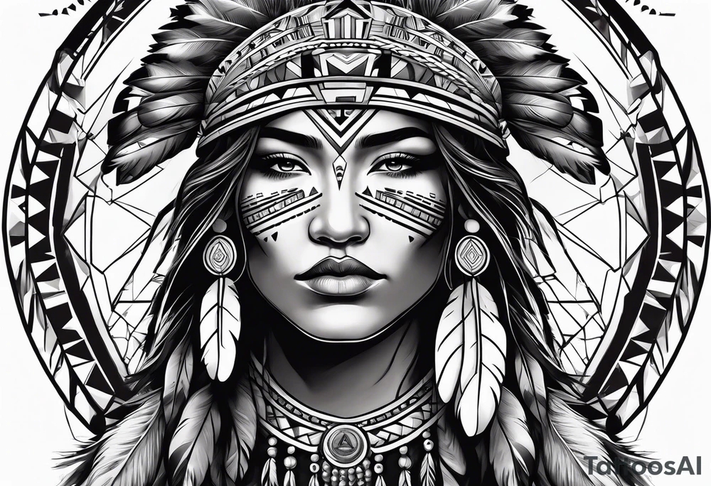 Fighting addiction native American serene prosperity tattoo idea