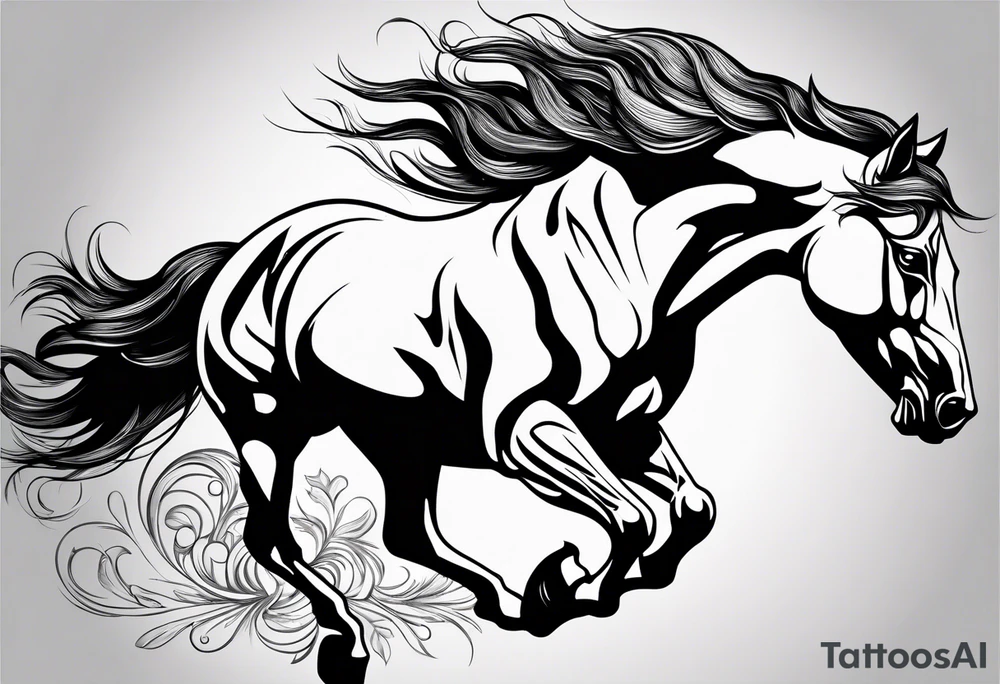 Horse with a wolf tattoo idea