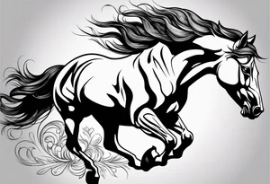 Horse with a wolf tattoo idea