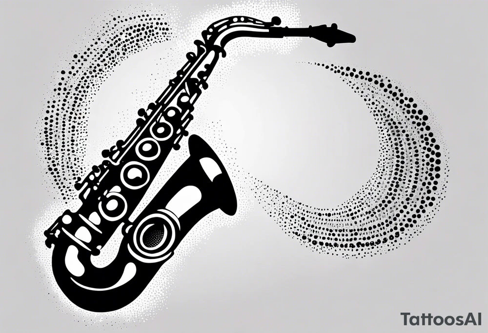 saxophone music notese tattoo idea