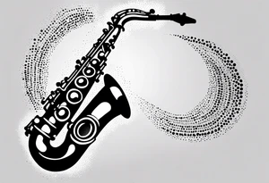 saxophone music notese tattoo idea