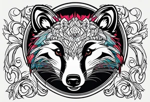 Neo traditional badger with mouth open tattoo idea