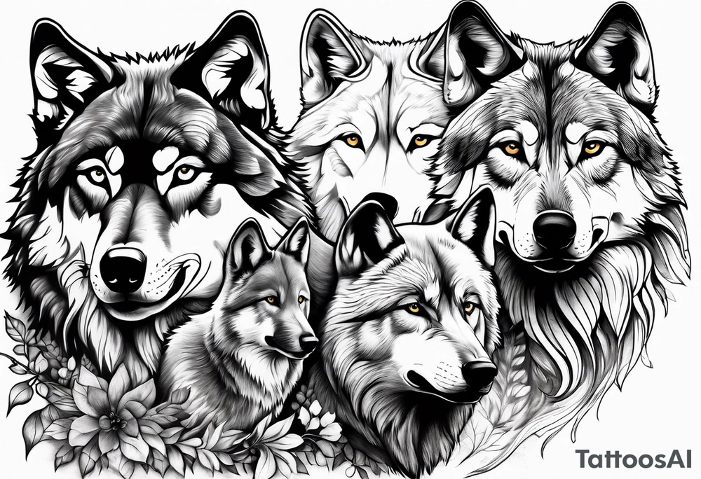 Wolf family tattoo idea