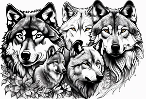 Wolf family tattoo idea