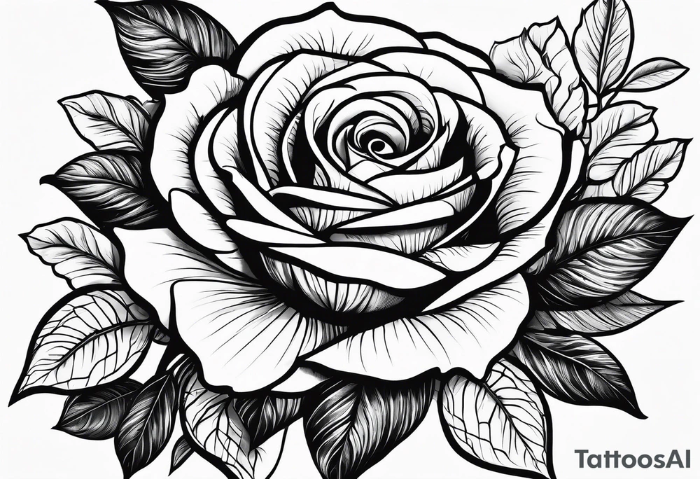 Flower rose with map of world tattoo idea