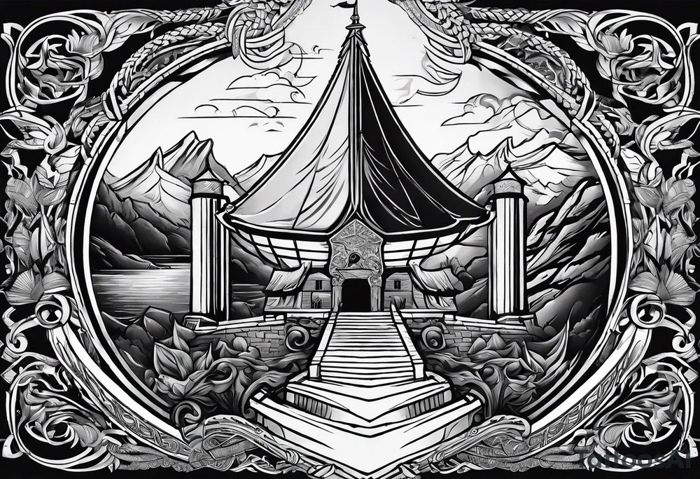 Valhalla viking  steps path tattoo idea