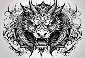 Dragon face tattoo idea
