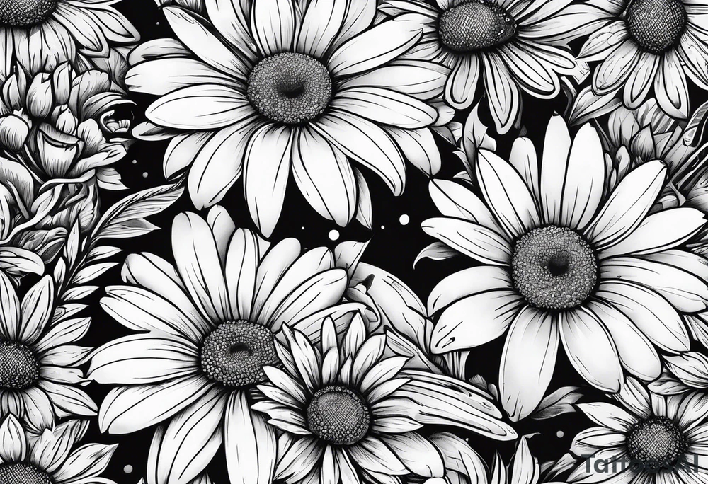 Book with daisies tattoo idea