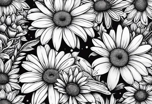 Book with daisies tattoo idea