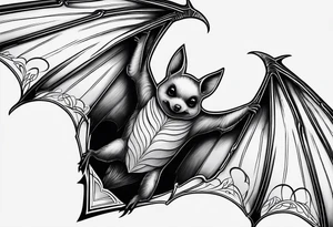 bat with hearts, simple tattoo idea