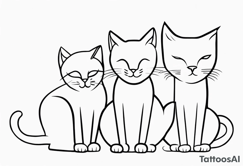 three cats tattoo idea